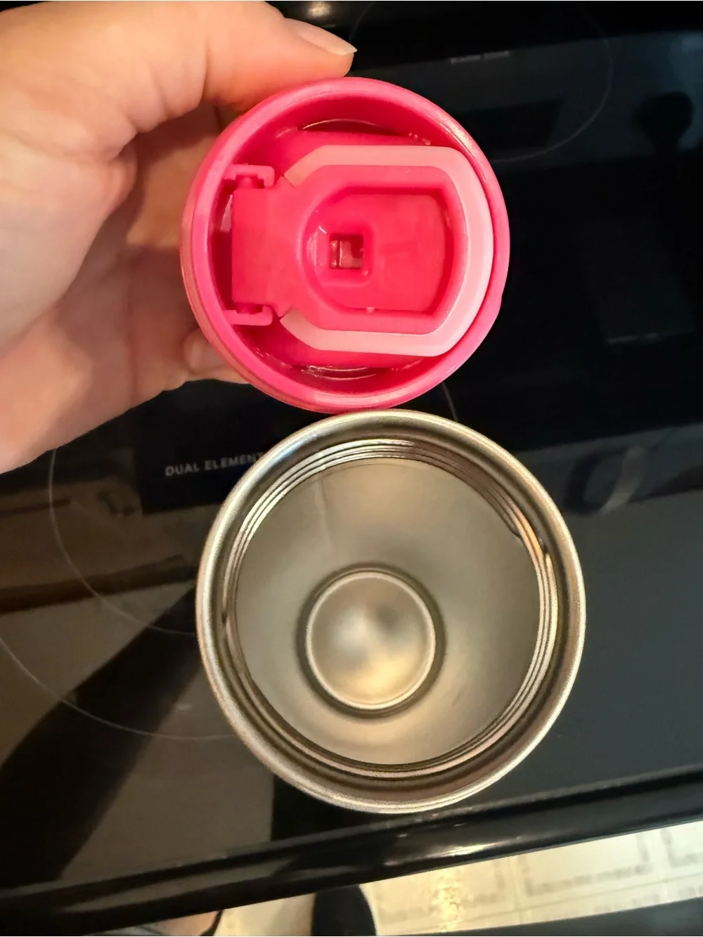 Starbucks White Travel Tumbler with Pink Lid and Colorful Floral Art
